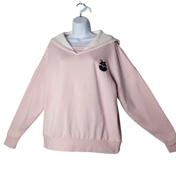 Sailor Moon Chibi-Usa Pink Sweatshirt Women’s M Anime Luna-P Cat Hot Topic - Picture 1 of 12